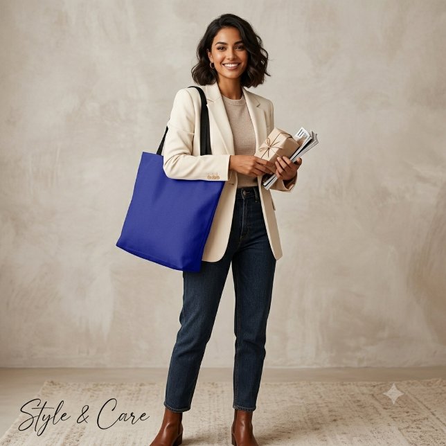 Personalised Navy Blue Tote – Full Print Coverage Bag (Personalized Navy Blue Tote – Full Print Coverage Bag)
