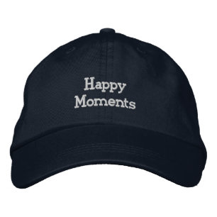 Personalised Navy Cap with "Happy Moments" Hat