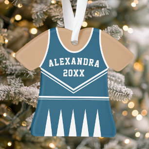 Personalised Navy Cheerleader Uniform Ornament