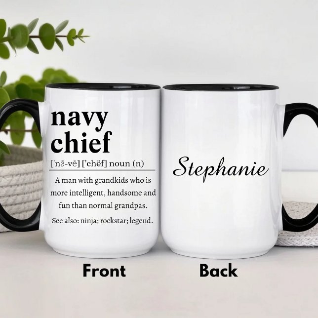 Personalised Navy Chief Definition Mug (Creator Uploaded)