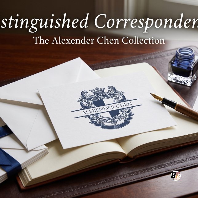 Personalised Navy Coat of Arms Crest Card (#foryou)