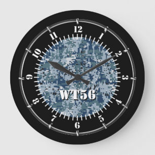 Personalised Navy Digital Camouflage on a Large Clock