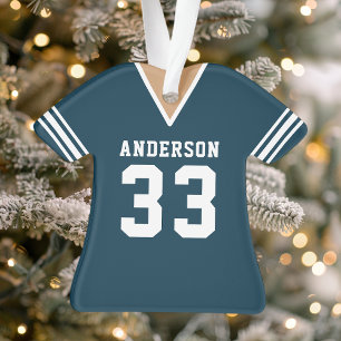 Personalised Navy Football Jersey Ornament