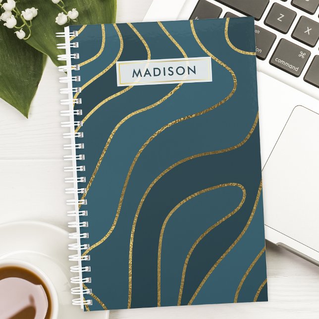 Personalised Navy & Gold Abstract Planner (Creator Uploaded)