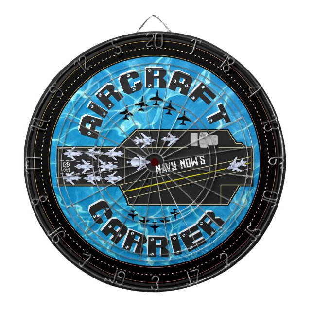 Personalised Navy Now's Aircraft Carrier Striker Dartboard (Front)