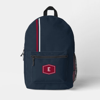 Personalised Navy red University Printed Backpack