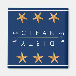 Personalised Navy w/ Yellow Starfish Clean/Dirty Magnet