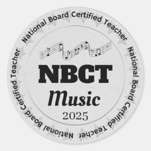 Personalised NBCT Certified Music Teacher Classic Round Sticker