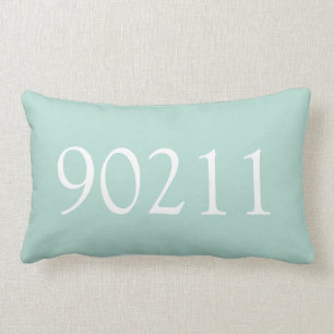 Personalised Neo Mint White Zip Code Lumbar Cushion