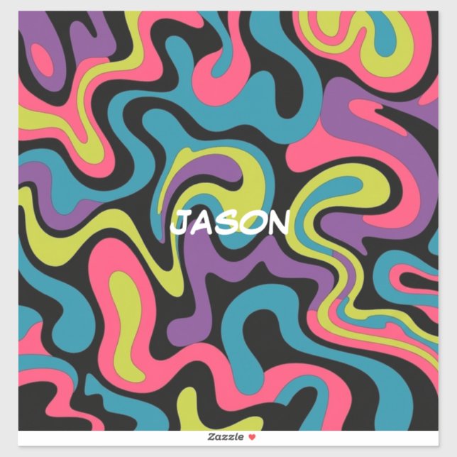 Personalised Neon Abstract Pattern — Retro Design (Sheet)