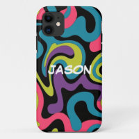 Personalised Neon Abstract Pattern — Retro Design