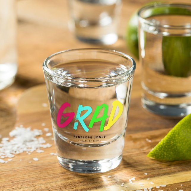 Personalised Neon GRAD Keepsake Shot Glass (Creator Uploaded)
