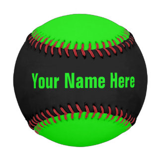 Personalised Neon Green and Black Baseball