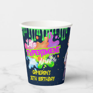 Personalised Neon Science STEM Experiment Party Paper Cups