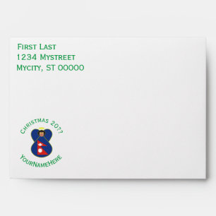 Personalised Nepali Angel Christmas Flag Envelope