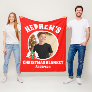 Personalised Nephew's Photo Christmas Fleece Blanket