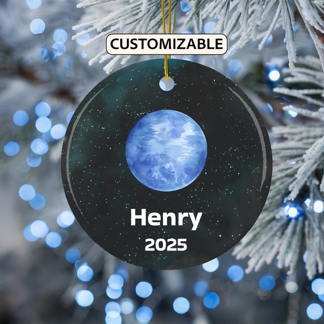 Personalised Neptune Ornament, Solar System Planet Ceramic Ornament (Creator Uploaded)