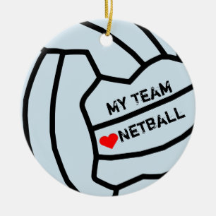 Personalised Netball Ball Design Ceramic Tree Decoration