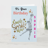 Personalised Netball Birthday Greeting