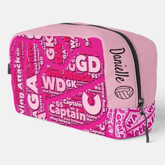 Personalised Netball Cosmetic Bag (Right Corner)