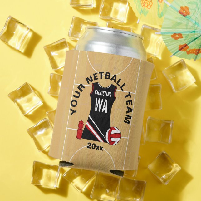 Personalised Netball player team award Can Cooler (In Situ Summer)
