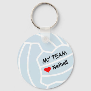 Personalised Netball Theme  Ball Design Key Ring