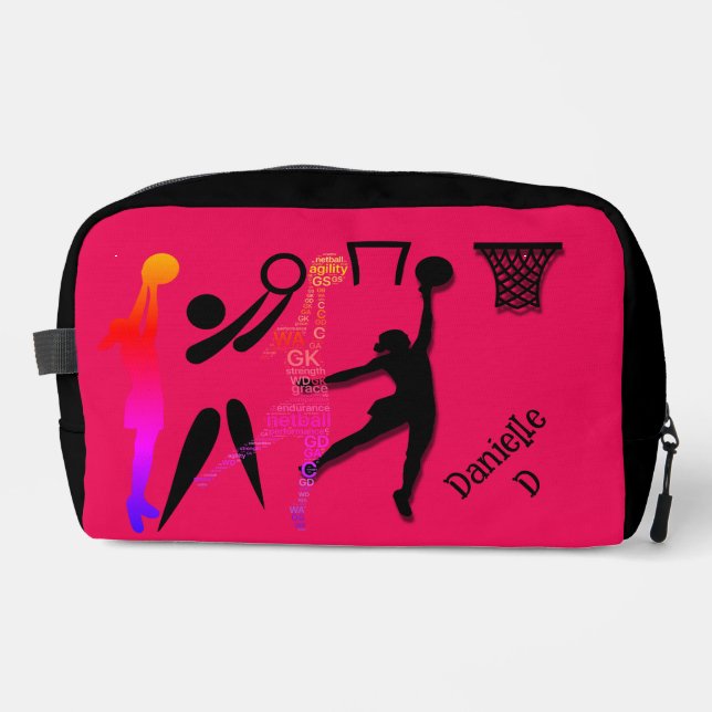 Personalised Netball Theme Toiletry Bag (Front)