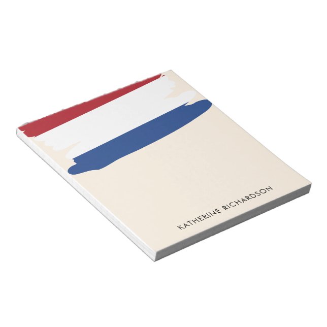 Personalised Netherlands Flag Patriotic Notepad (Angled)