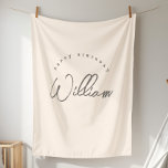 Personalised Neutral Birthday Banner Boys Tapestry<br><div class="desc">Celebrate your little farmer with this classic linen-style birthday banner, perfect for boys and designed to match your farm-themed party collection. Featuring a clean, neutral font and natural tones, this customisable banner includes your child’s name and can be used year after year. A charming and eco-friendly party decoration that grows...</div>