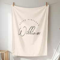 Personalised Neutral Birthday Banner Boys