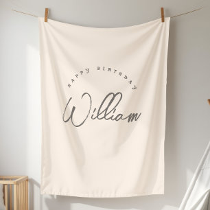 Personalised Neutral Birthday Banner Boys Tapestry