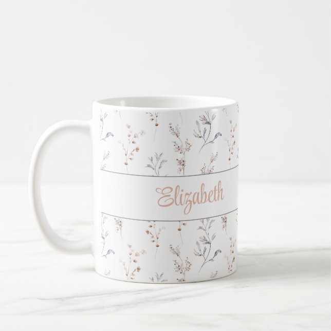 Personalised Neutral Botanical Name Mug (Left)