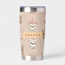 Personalised Neutral Cute Milky Bubble Tea