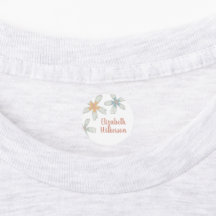 Personalised Neutral Floral Kid’s Clothing Label