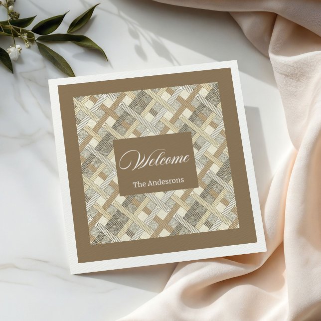 Personalised Neutral Napkins Elegant Table Accent (Personalized Neutral Napkins Elegant Table Accent)