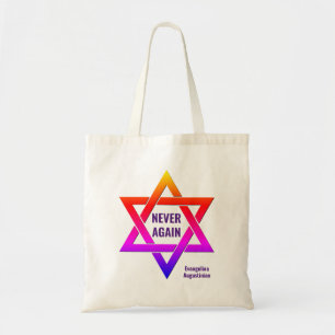 Personalised NEVER AGAIN Star of David Tote Bag