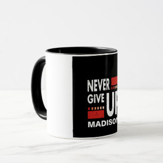 Personalised Never Give Up Coffee Mug