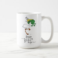 Personalised Never Give Up Frog Pelican
