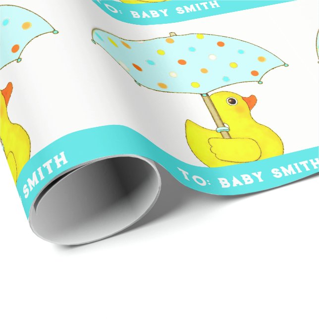 Personalised New Baby Gift Wrapping Paper (Roll Corner)