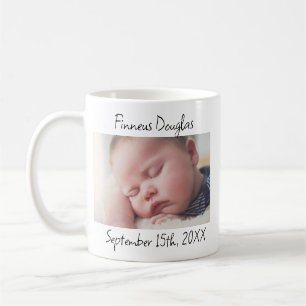 Personalised New Baby Photo, Name and Date Coffee Mug