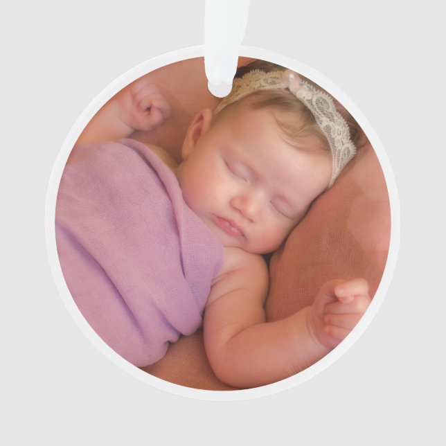 Personalised New Baby Photo Ornament (Front)