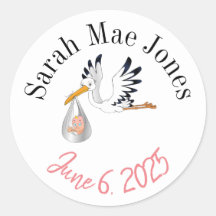 Personalised new baby stickers 