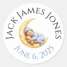 Personalised new baby stickers 