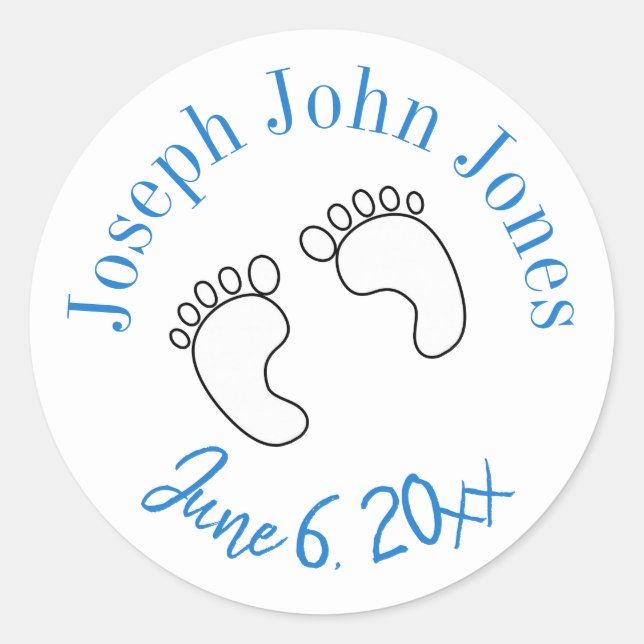 Personalised new baby stickers  (Front)