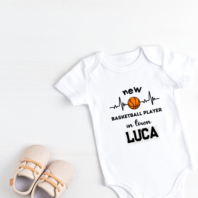 Personalised New Basketball Player in Town  Baby Bodysuit (Creator Uploaded)