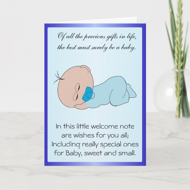Personalised New Born Baby Boy Card (Front)