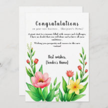 Personalised New Business Congratulations Card