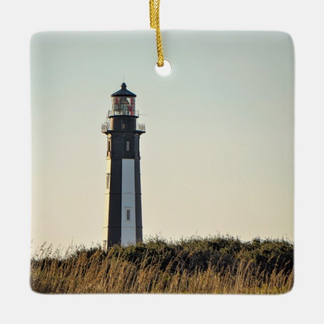 Personalised New Cape Henry Lighthouse Christmas Ceramic Ornament (Front)