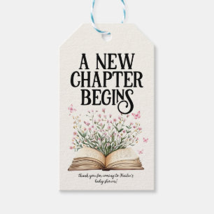 Personalised New Chapter Begins Book Baby Shower Gift Tags