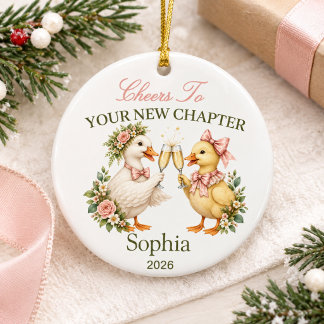 personalised new chapter divorce keepsake ceramic ornament